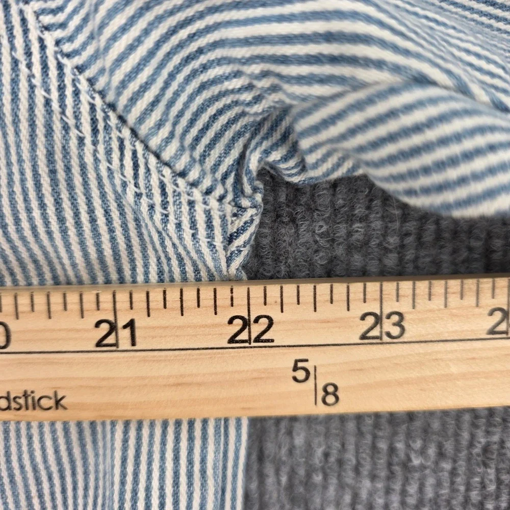 Vintage 1994 Levis Hickory Stripe Cropped Denim Jacket Blue White 47929-9899 M - Picture 4 of 9